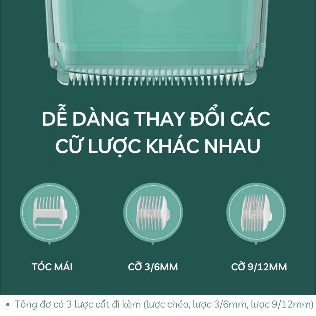 Tông Đơ Cắt Tóc Cho Bé MISUTA Hút Tóc Tự Động Kèm Phụ Kiện Cao Cấp