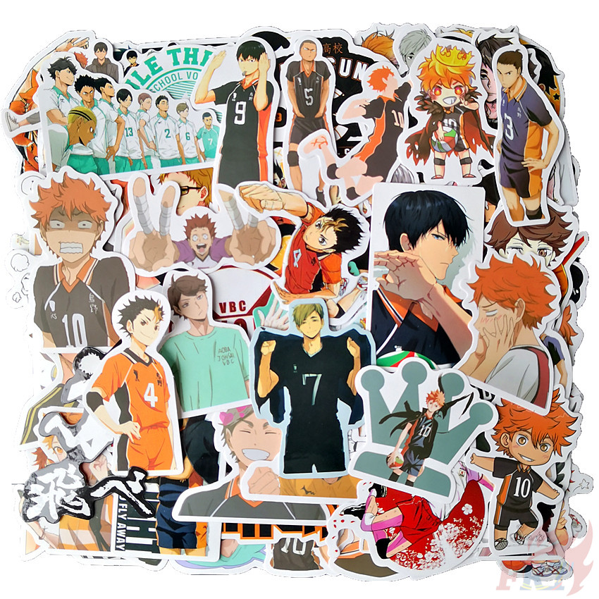 Bộ 102 Miếng Dán Hình Anime Haikyuu Dùng Trang Trí