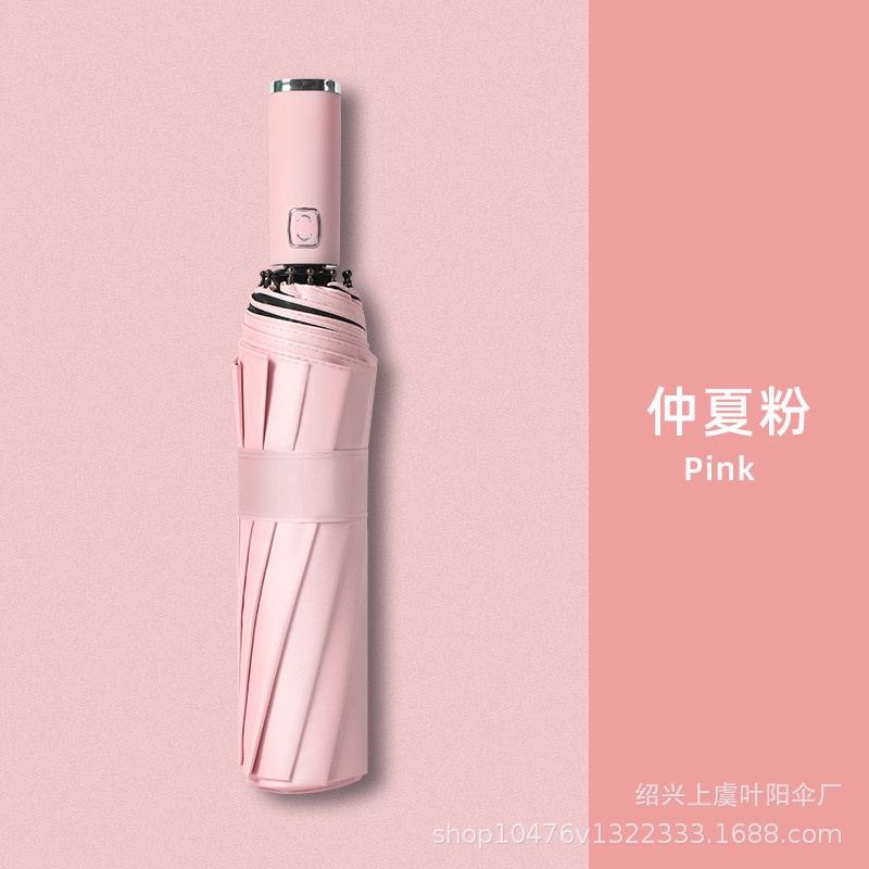Ô gấp gọn tự động 2 chiều cao cấp 2 lớp chống thấm chống UV màu pastel đường kính 100cm