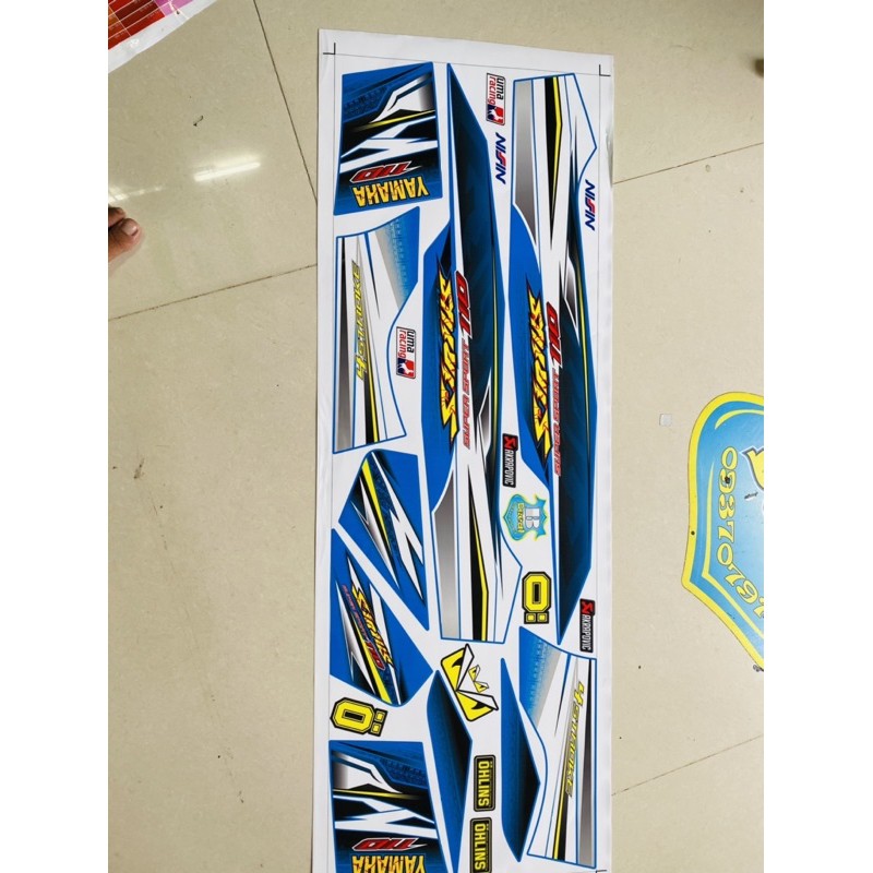 ( Quí khách vui lòng mang ra tiệm cho thợ dán ) Tem Sirius xanh đen