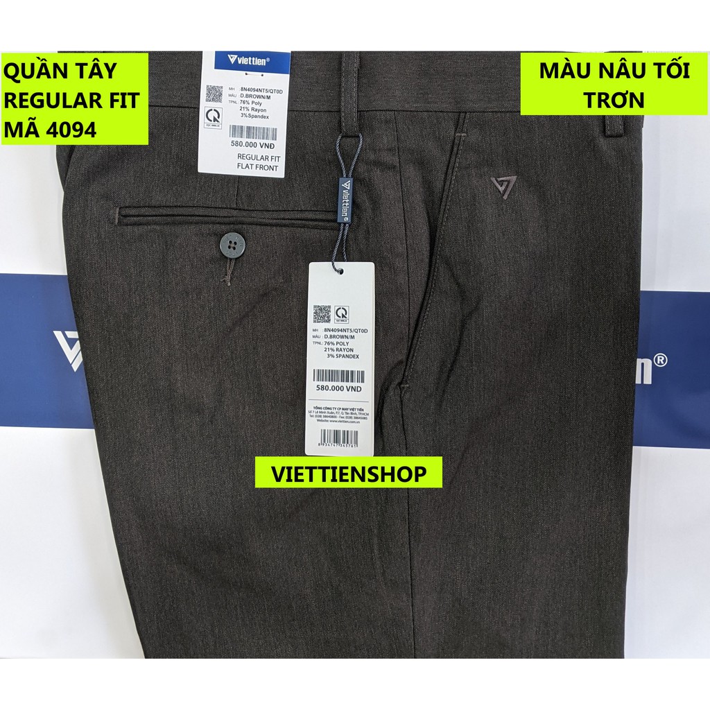 (4094 QTRF) QUẦN TÂY VIỆT TIẾN KHÔNG LY (ÔM VỪA - REGULAR FIT)