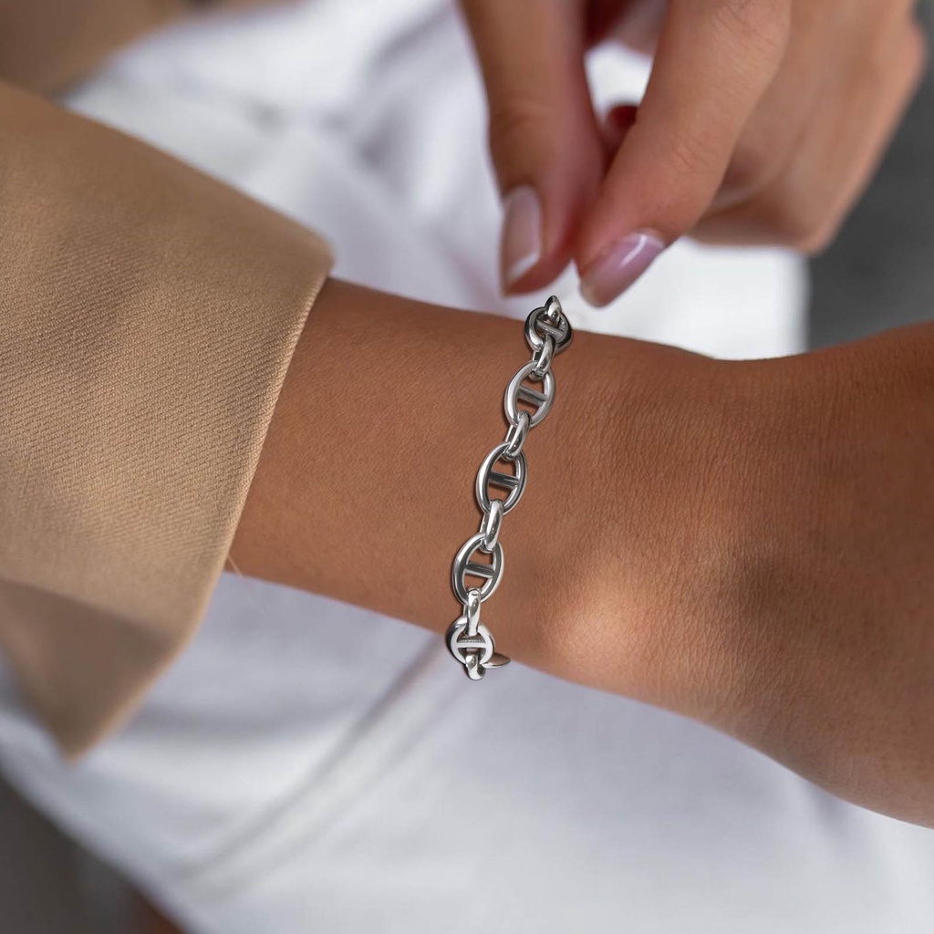 Vnox Vòng Tay Mắt Xích Bằng Thép Không Gỉ 18K 5mm Cho Nữ