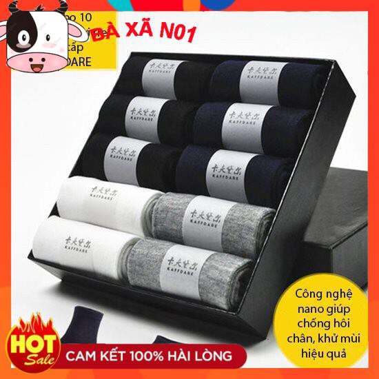 Hộp 10 đôi tất nam chống hôi chân cổ ngắn/cổ trung (hình thật kèm)