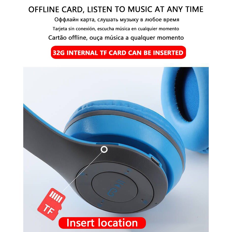 Tai nghe chụp tai trùm đầu bluetooth không dây SPRISE P47 cao cấp