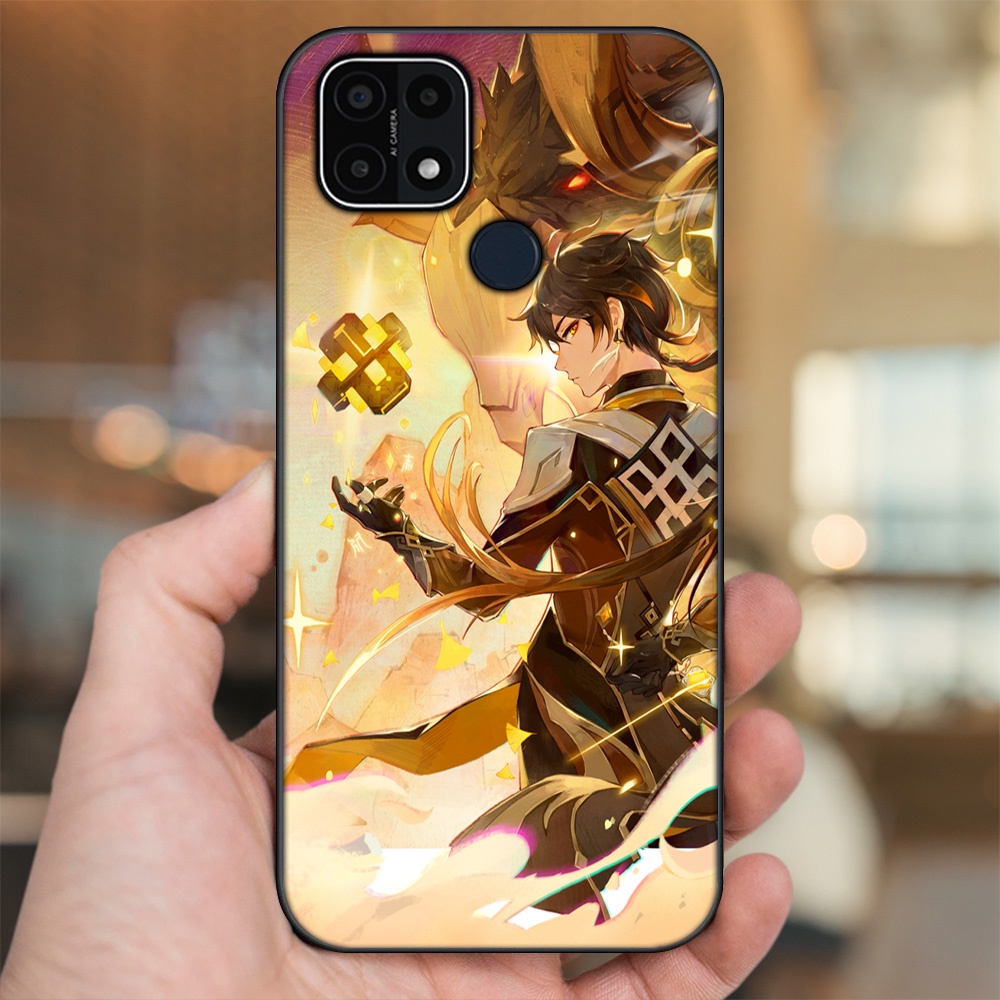 Ốp lưng Oppo A15, A15s viền đen in hình Zhongli Genshin Impact