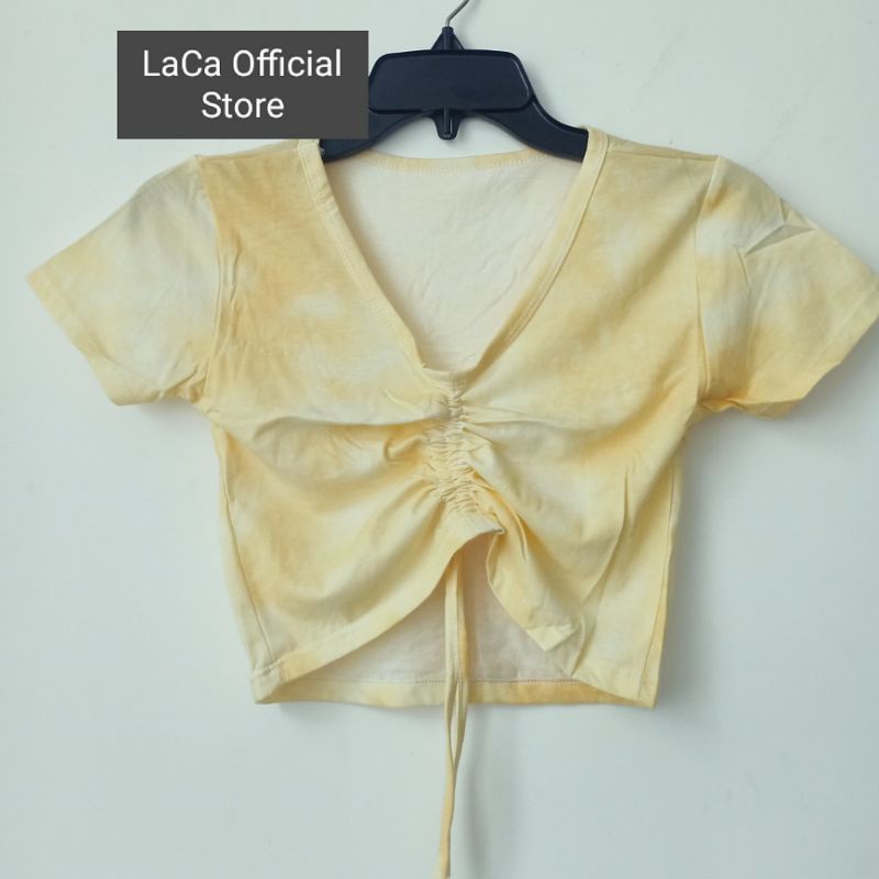 Áo croptop rút dây nhún ngực hot Tuyết's House B6-4-2