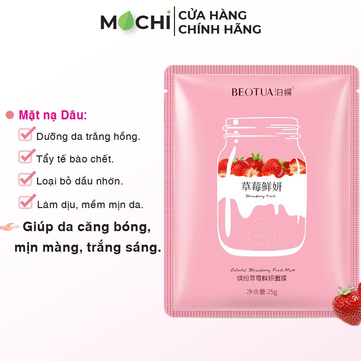 Mặt Nạ Sữa Tươi Trái Cây BEOTUA Dâu, Bơ, Việt Quốc Dưỡng Trắng Da, Dưỡng Ẩm, Ngừa Mụn Nội Địa Trung - MOCHI SHOP