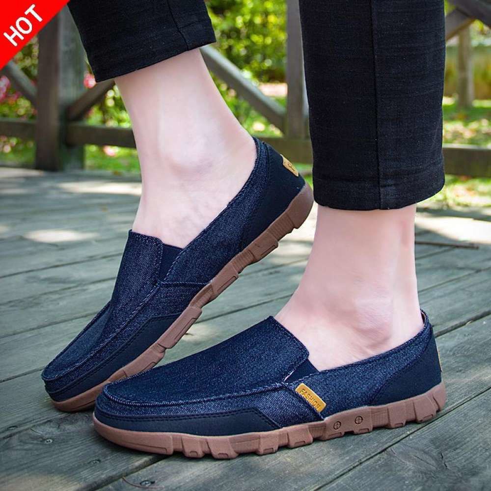 XẢ KHO - Giày Lười Nam Vải Jean Thiết Kế Sang Trọng RẺ vô dịch