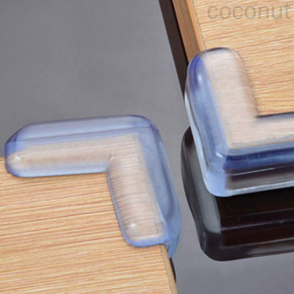 Set 4 Miếng Nhựa Pvc Trong Suốt Bọc Góc Bàn Bảo Vệ An Toàn Cho Bé