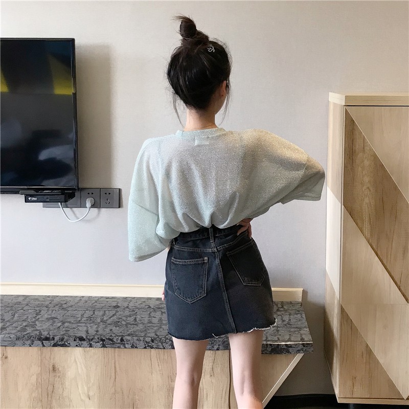 Chân váy jean chữ a mini Emilyshop