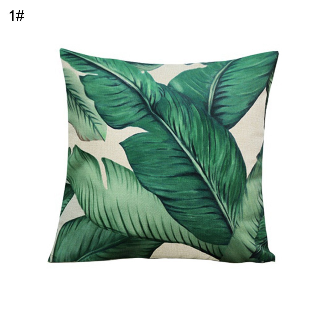 Vỏ gối họa tiết đơn giản hình hoa lá cho ghế sofa