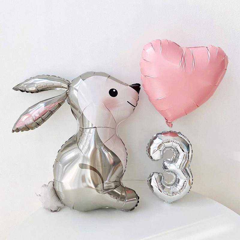 Bong Bóng Nhôm Hình Thỏ Hoạt Hình Trang Trí Tiệc