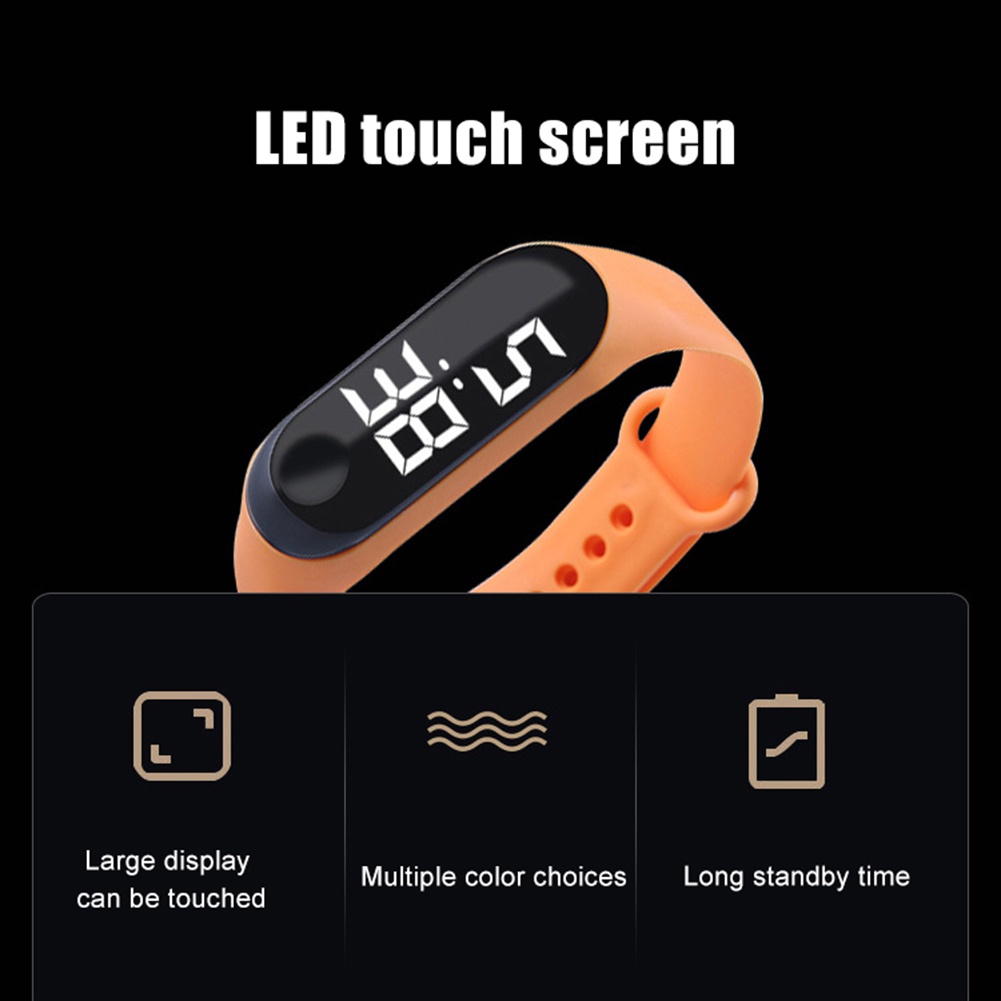 Đồng hồ đeo tay thể thao bằng TPU mềm màn hình LED kỹ thuật số cho bé
