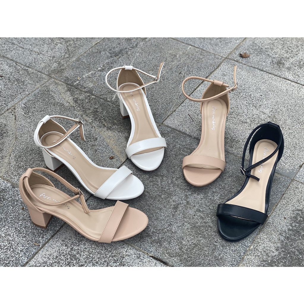 Giày sandal 5 phân mũi tròn bít hậu phối quai ngang kiểu dáng thời trang phong cách Hàn Quốc 2022 - SD022H13