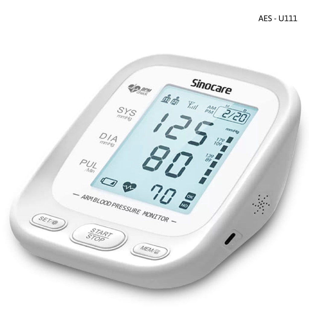 Máy đo huyết áp Sinocare AES - U111 nhanh, chính xác, nhập khẩu chính hãng Đức