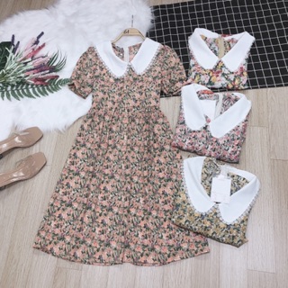 Váy hoa nhí cổ sen 4 màu