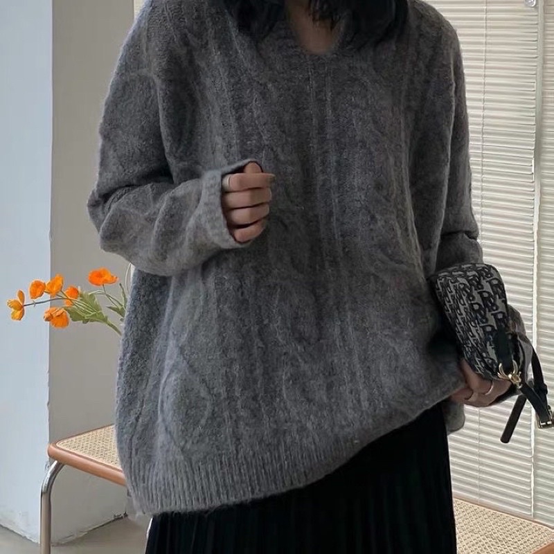 Freeship Áo Len Thừng Form Thụng Hàn Quốc Basic | BigBuy360 - bigbuy360.vn
