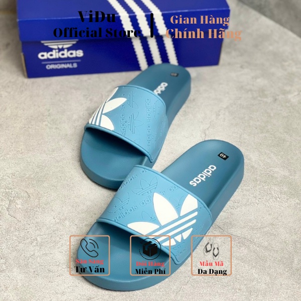 Dép nam thời trang Adidas ViDu 21155 ba màu  họa tiết cỏ 3 lá, hàng cao cấp full box bill