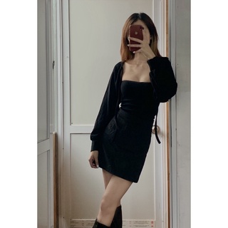 Set áo quây và khoác dài tay blance