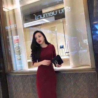 Váy len tăm body tay lỡ