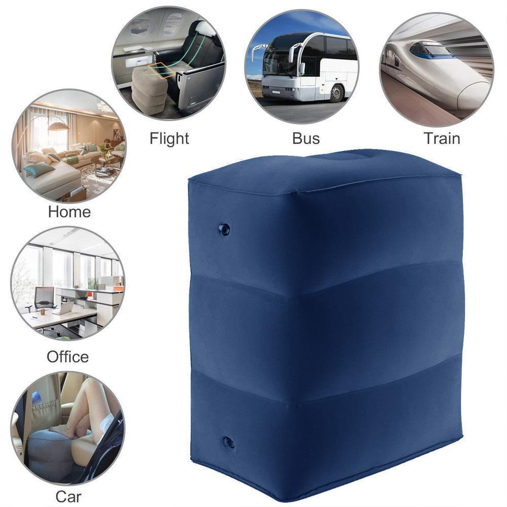 Gối Kê Chân Bơm Hơi Kèm Túi Đựng Chống Bụi Cho Xe Hơi W8Q9