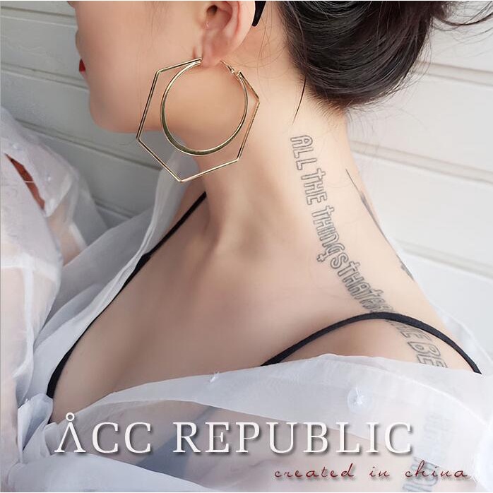 Khuyên Tai Nữ Hình Tròn / Lục Giác Thời Trang