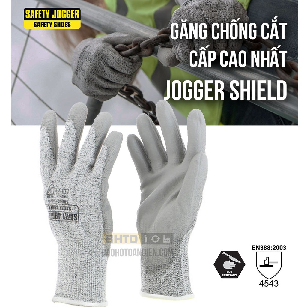 Găng tay lao động chống cắt cấp độ 5 Jogger Shield | dùng cho nhôm kính, sắt thép, nhà bếp giúp chống đứt tay