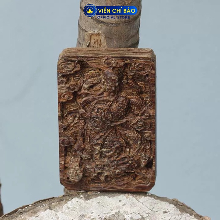 Mặt dây chuyền quan công chất liệu trầm hương sánh chìm thời trang phụ kiện trang sức Viễn Chí Bảo M001033