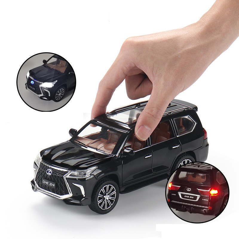 Xe Mô Hình Lexus LX570 CheZhi Tỉ Lệ 1:24 Chất Liệu Hợp Kim, Có Đèn Và Âm Thanh