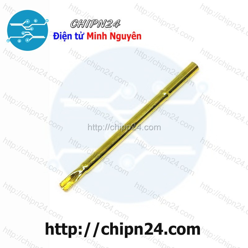 [3 CÂY] (DIP) Vỏ Kim test mạch P100-4S, dài 33.3mm, đường kính đầu 1.67mm, đường kính thân 1.83mm, trở kháng 50mΩ, 3A