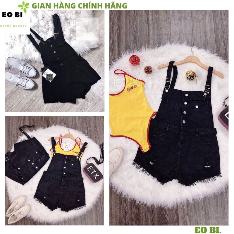 Yếm quần short bò katun kiểu dáng hàn quốc cực xinh và xịn xò trẻ chung năng động ULAZZANG -EOBI