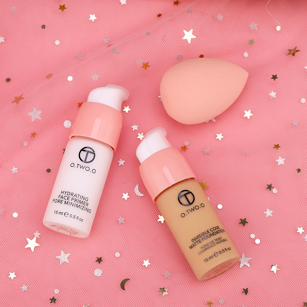 Set kem lót + kem nền dạng lỏng + mút trang điểm O.TWO.O trọng lượng 150g chất lượng cao | BigBuy360 - bigbuy360.vn
