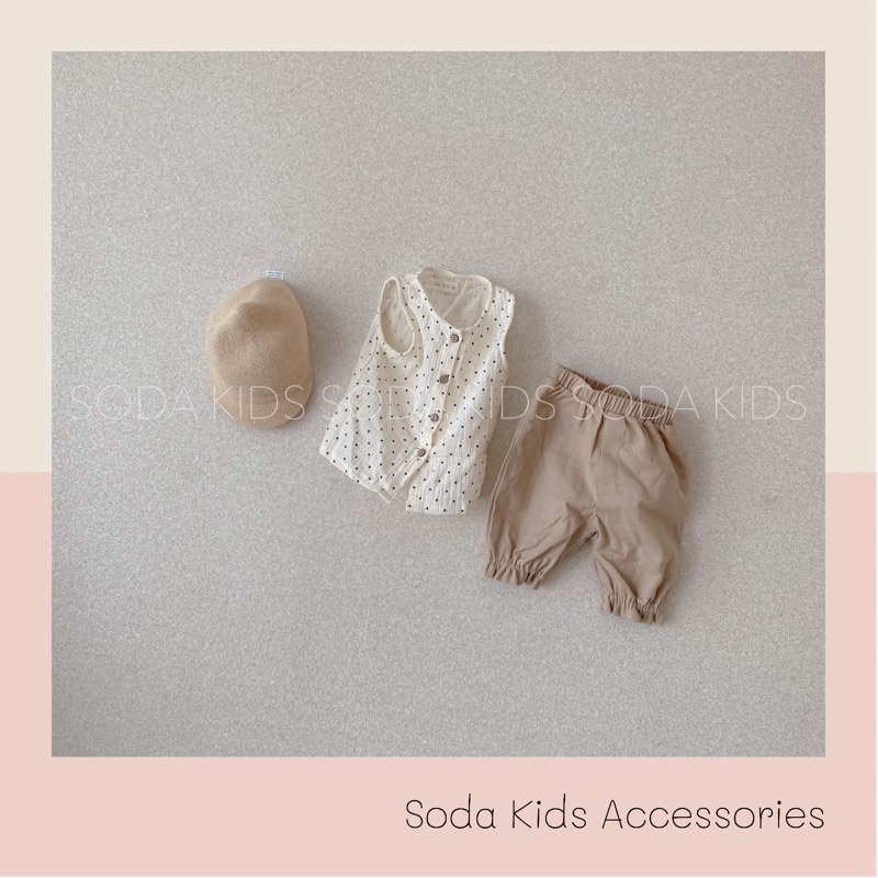 (Hàng thiết kế) Set quần áo bé trai - bé gái phối chấm bi style Hàn