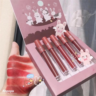 Set 5 Son Kem Lì Mịn Leanduu Trang Điểm Chống Thấm Nước Lâu Trôi Tiện Dụng