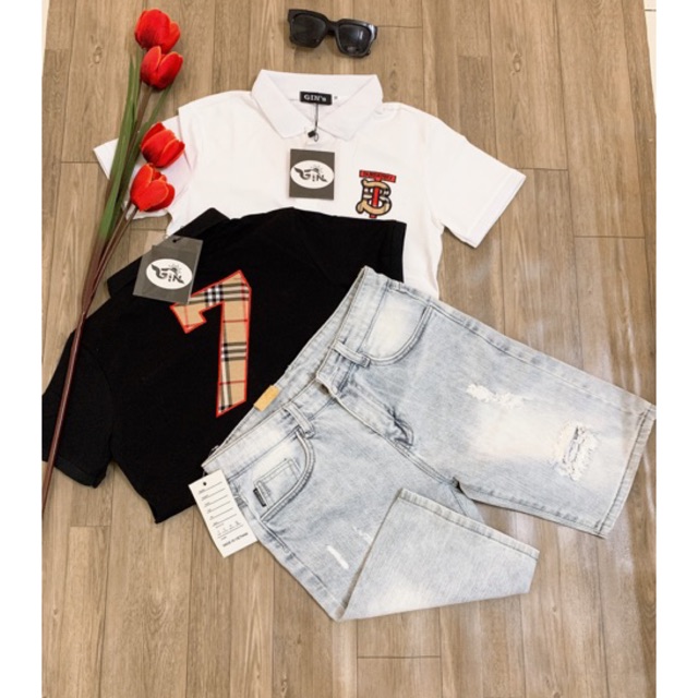 Set phối đồ áo thun + quần jean ( hình chụp sàn)