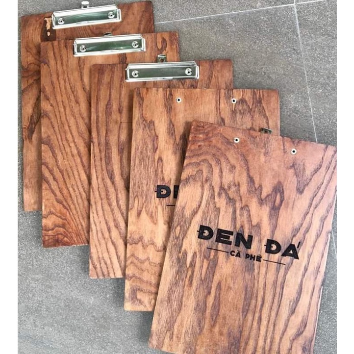 HCM | Bìa MENU gỗ / Bìa MENU gỗ kẹp INOX / kẹp bill thanh toán LUXI DECOR HCM