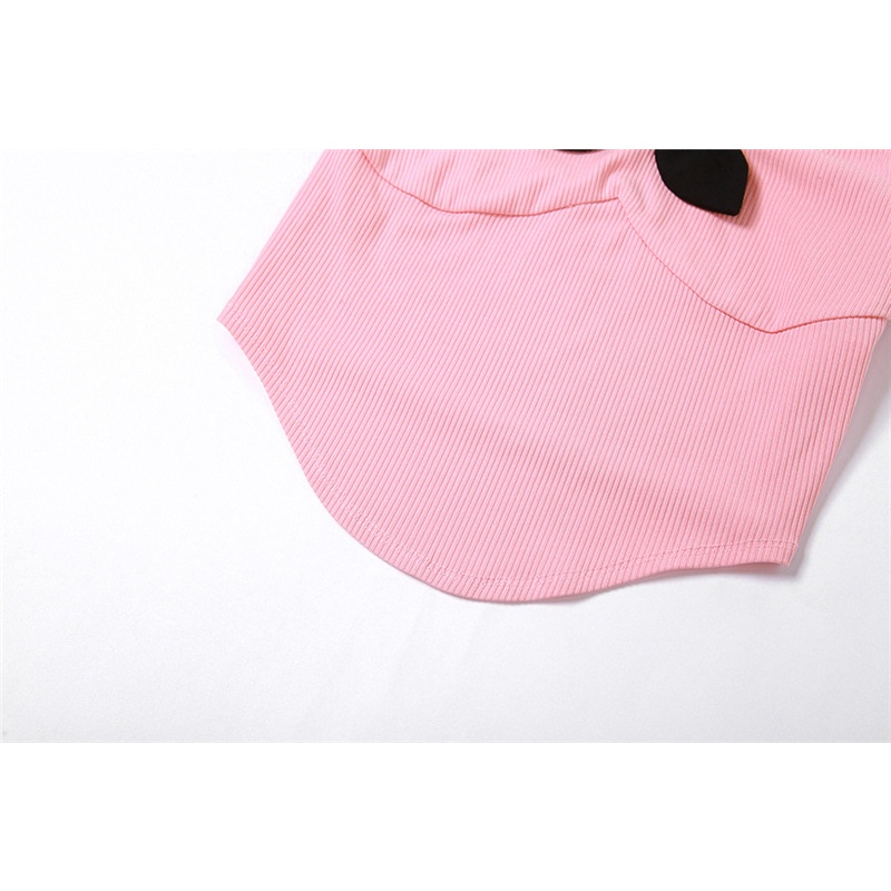 Áo Thun Ngắn Tay Cổ Chữ U Thắt Nơ Xinh Xắn Thời Trang Cho Nữ
