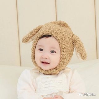 Mũ tai thỏ lông cừu cho bé