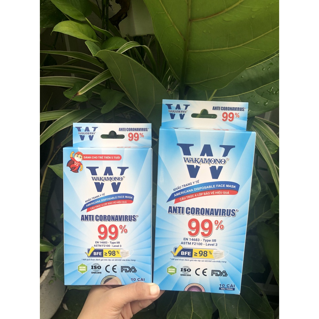 Khẩu trang Wakamono Người lớn - (4 Lớp, Hộp 10 Cái) | BigBuy360 - bigbuy360.vn