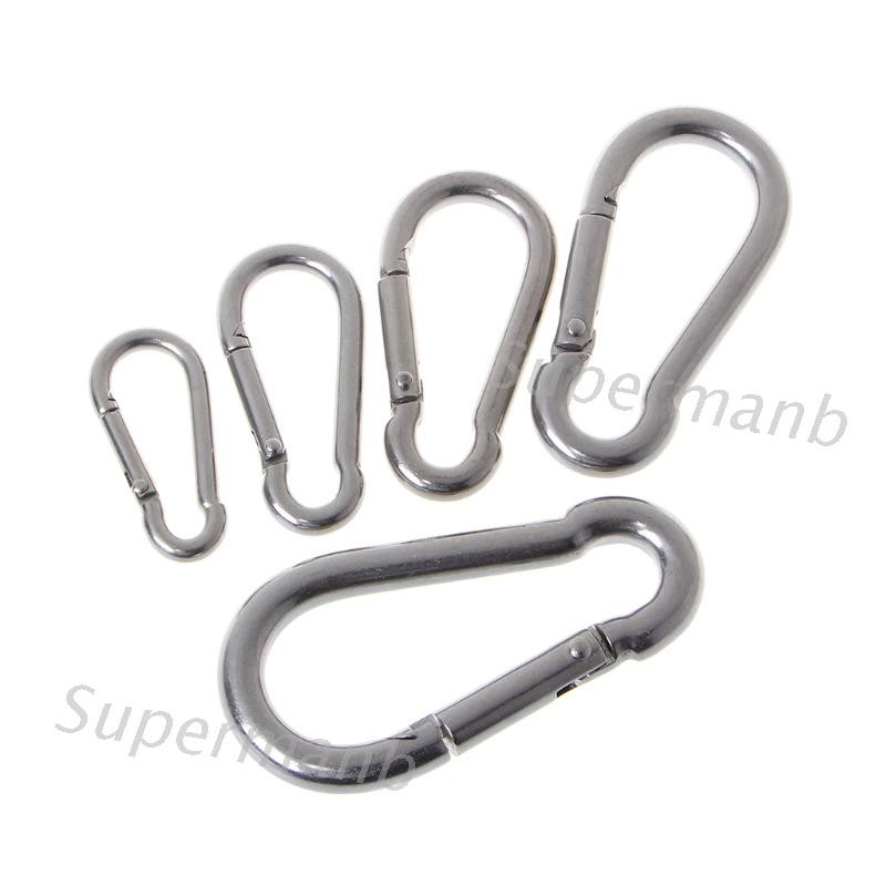 SUP 304 Stainless Steel Spring Carabiner Snap Hook Keychain Quick Link Lock Buckle