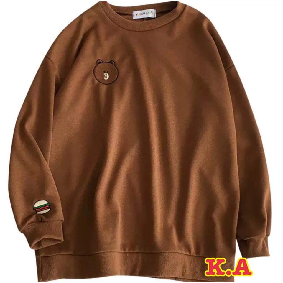 Áo nỉ kakao talk line friends gấu thỏ vịt siêu cute dễ thương form rộng freesize 75kg | BigBuy360 - bigbuy360.vn