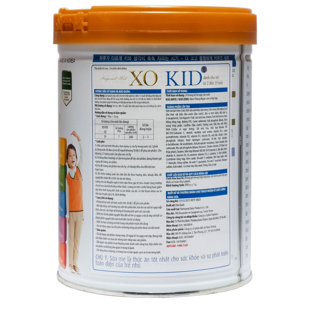 SỮA BỘT XO KID 800G