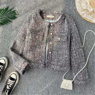 Sẵn hồng be M size khác Oder áo dạ tweed k có sẵn
