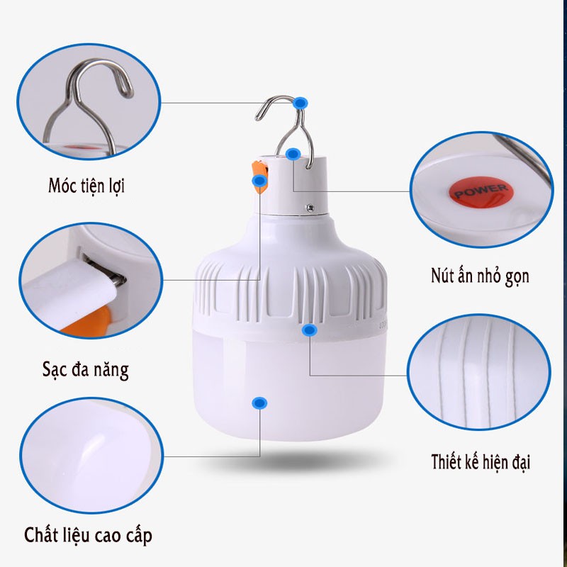 Bóng Tích Điện, Bóng Đèn Sạc Tích Điện Đa Năng Bi Nhiều Công Suất ĐÈN DUY THẮNG