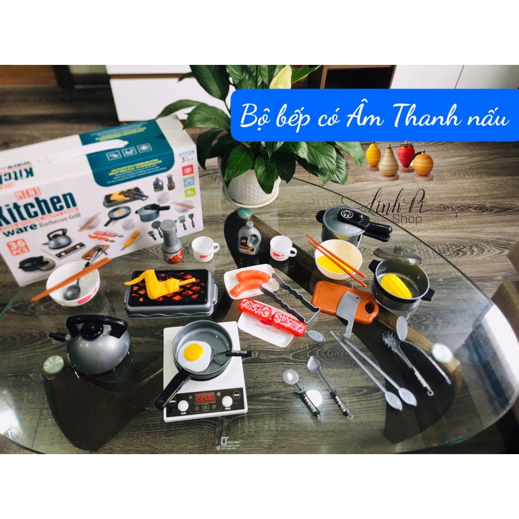 Bộ đồ chơi nấu ăn 36 món - bếp từ có âm thanh nhạc, đồ chơi nấu ăn cho bé từ 2 đến 8 tuổi