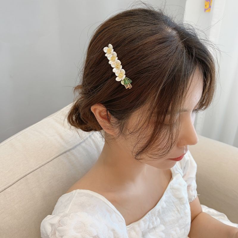 Kẹp tóc mạ vàng họa tiết hoa lá đính đá cao cấp sang trọng ZAZA H012