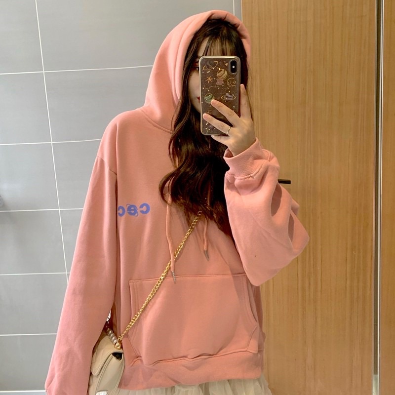 Áo Hoodie Tay Dài Nỉ Bông Unisex Chữ CEC