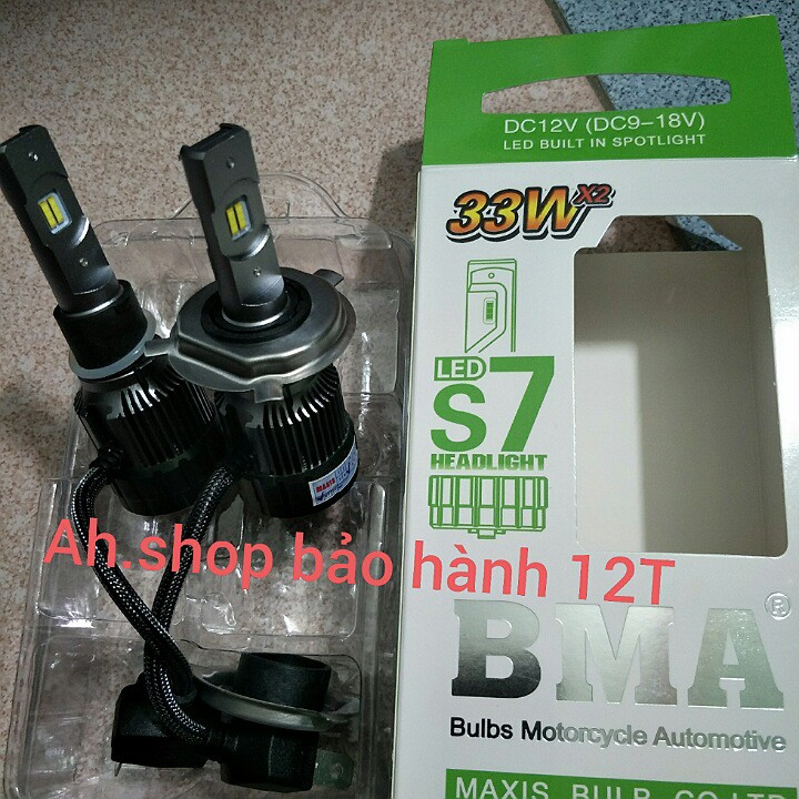 Led oto xe máy cao cấp BMA S7 ánh sáng trắng giá 1 quả 33w