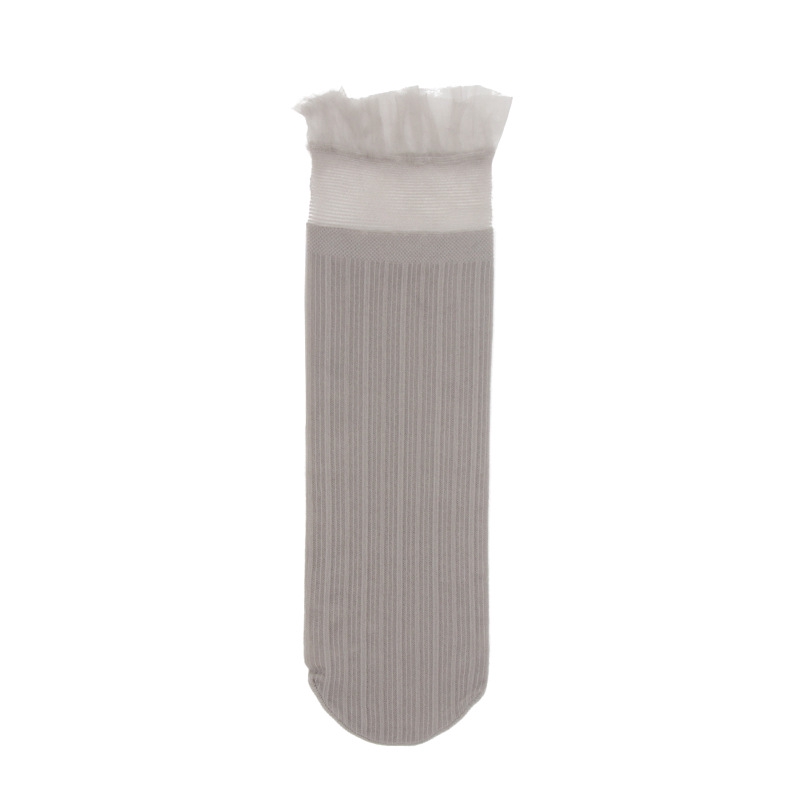 Transparent Lace Thin Ladies Socks Sweet Velvet Sexy Japanese Summer Women Long Socks Female Dress Hosiery New Fashion Striped