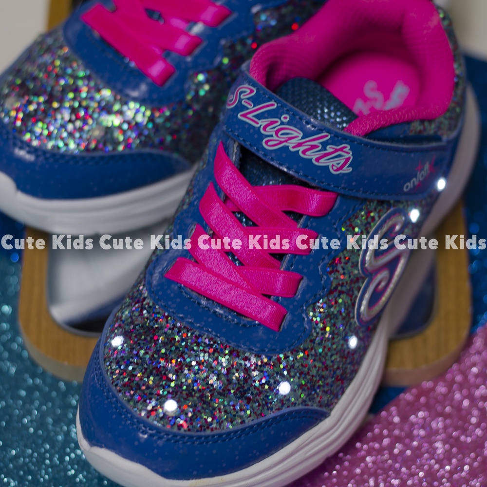 Giày Skechers blue đốm - blue S.light